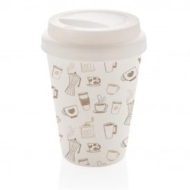 Herbruikbare beker 300ml - PP - dubbelwandig - met schroefdeksel