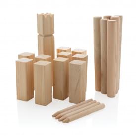 Kubb spel - hout - outdoor - verpakt in katoenen zakje
