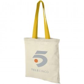 Nevada draagtas - katoen - 100g/m² - 38 x 42 cm - lange gekleurde hengsels