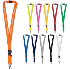 Keycord - polyester - 20 mm - veiligheidssluiting - karabijnhaak - afneembare gesp