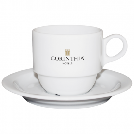 Koffiekop en schotel - 160ml - porselein - wit 