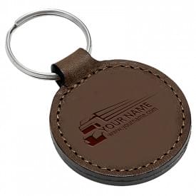 Ronde sleutelhanger - leer