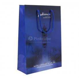 Papieren tas 170 g/m² - A4 - wit - all over bedrukt - katoenen koord