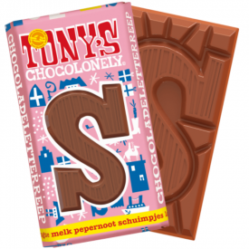 Tony's Chocolonely letter chocoladereep - 180 gram - diverse smaken - s - onbedrukt