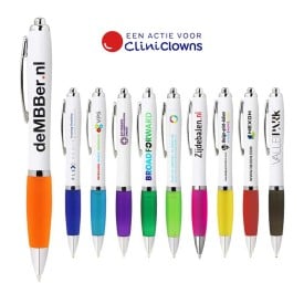 Nash balpen - kunststof - blauwe inkt - gekleurde grip - soft grip