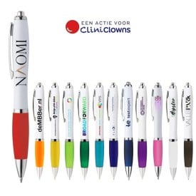 Nash balpen - kunststof - blauwe inkt - gekleurde grip - soft grip