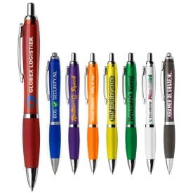 Nash gekleurde balpen - kunststof - blauwe inkt - metalen clip