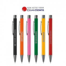 New York balpen - metaal - blauwe inkt - soft touch - metalen clip