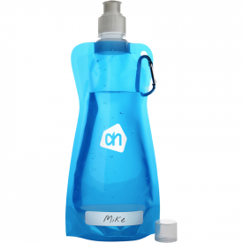 Opvouwbare waterfles 420ml - PP - met karabijnhaak