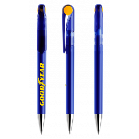 Prodir DS1 balpen - gerecycled kunststof - zwarte, blauwe inkt - transparant - QR code