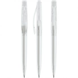 Prodir DS2 balpen - gerecycled kunststof - zwarte, blauwe inkt - transparant - QR code