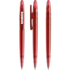 Prodir DS5 balpen - gerecycled kunststof - zwarte, blauwe inkt - transparant - QR code