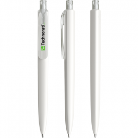 Prodir DS8 balpen - gerecycled kunststof - zwarte, blauwe inkt - polished - QR code