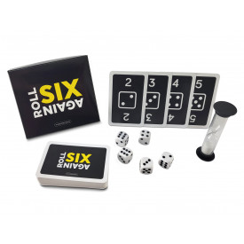 Roll Six Again dobbelspel - 2 spel varianten - verpakt in luxe dekseldoosje