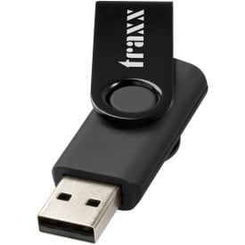 Rotate USB stick - kunststof en aluminium - 1-32GB - metallic clip - sleutelhangeroptie