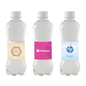 Waterflesje mineraalwater 330 ml - rPET - transparante dop