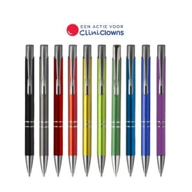 Sam balpen - metaal - blauwe inkt - matte, metallic look - metalen clip