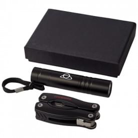 Scout multitool - aluminium - LED zaklamp - mes - geschenksverpakking