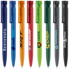 Senator Liberty balpen - kunststof - zwarte, blauwe inkt - soft touch - mat gekleurd - transparante clip