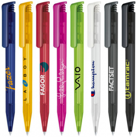 Senator Super Hit balpen - kunststof - zwarte, blauwe inkt - frosted - polished clip