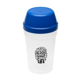 Multi shaker 300ml - plastic - transparant - gekleurde draaideksel