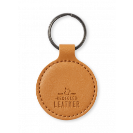 Dontex ronde sleutelhanger - gerecycled leer - Ø 5 cm
