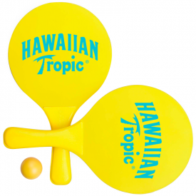 Faluk gekleurd strandtennisspel - hout - versterkt handvat