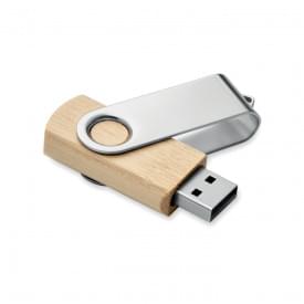 Techmate USB 2.0 stick - bamboe - 16GB - metalen clip