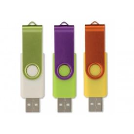 Twister USB 2.0 stick - kunststof en aluminium - 8GB - kleurencombinatie