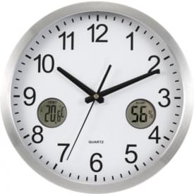 Wandklok met weerstation