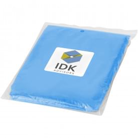 Ziva wegwerp regenponcho - 120x90 cm - PE plastic - met opbergtasje