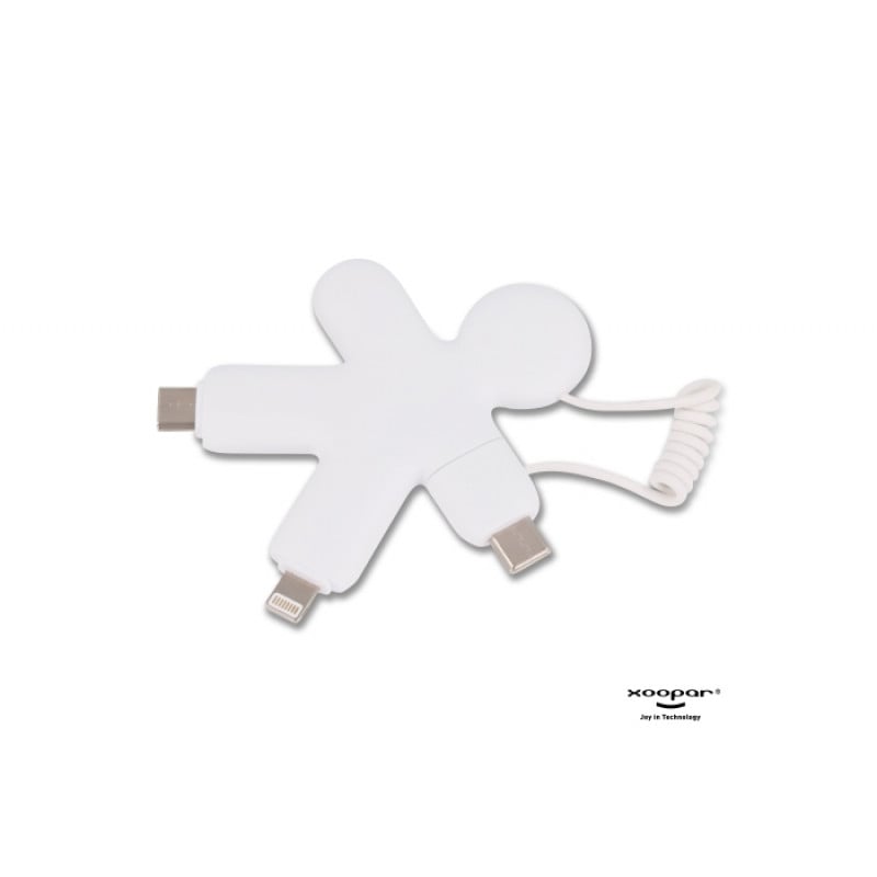 Xoopar Buddy oplaadkabel - gerecycled kunststof - sleutelhanger