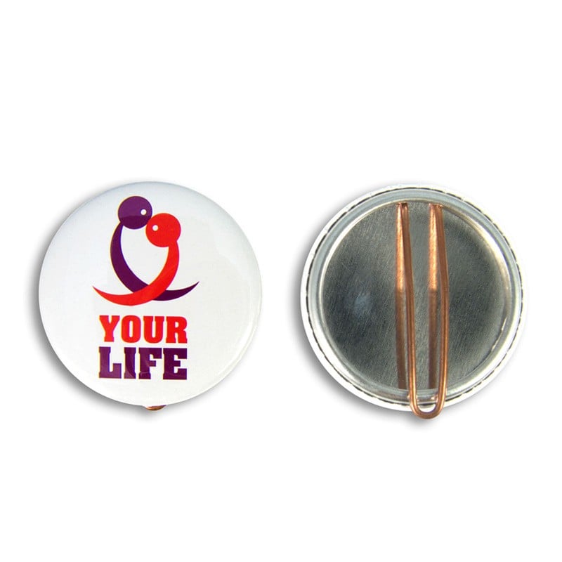 Button met clip 37 mm