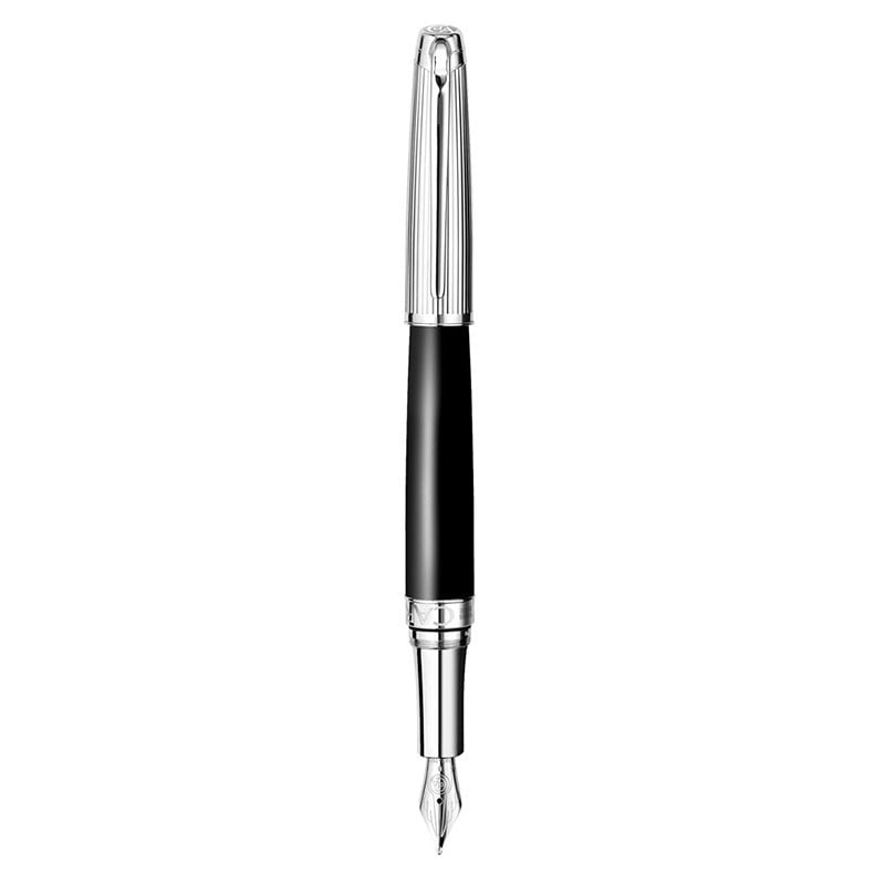 Caran d'Ache Leman Rhodium vulpen - metaal - blauwe inkt