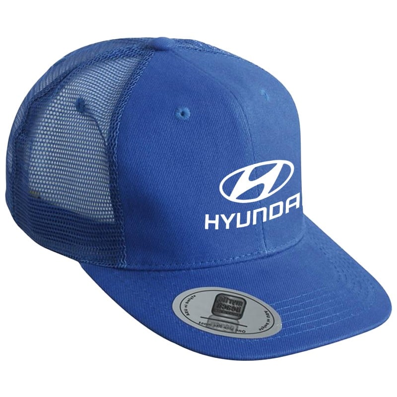 Peak cap - polyester - 6 panelen - platte klep - click en snap sluiting