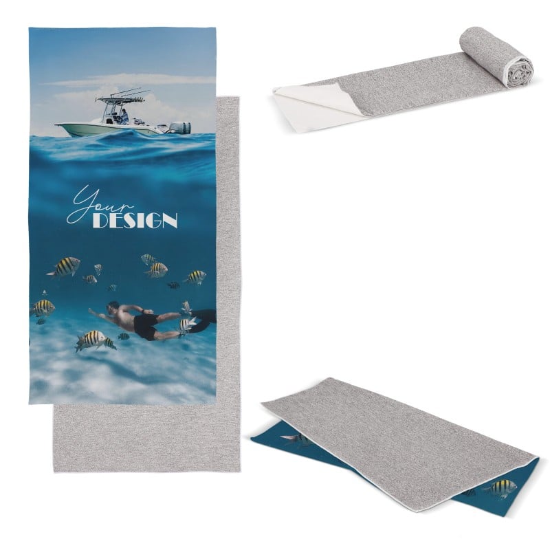 Sneldrogende handdoek 70 x 140 cm - rPET - 200g/m2 - all over print enkelzijdig