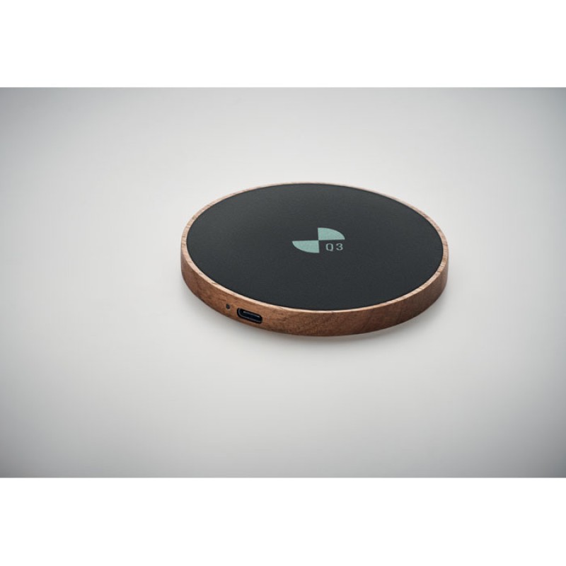 Acawai oplader - 15W - gerecycled kunststof en acaciahout - draadloos