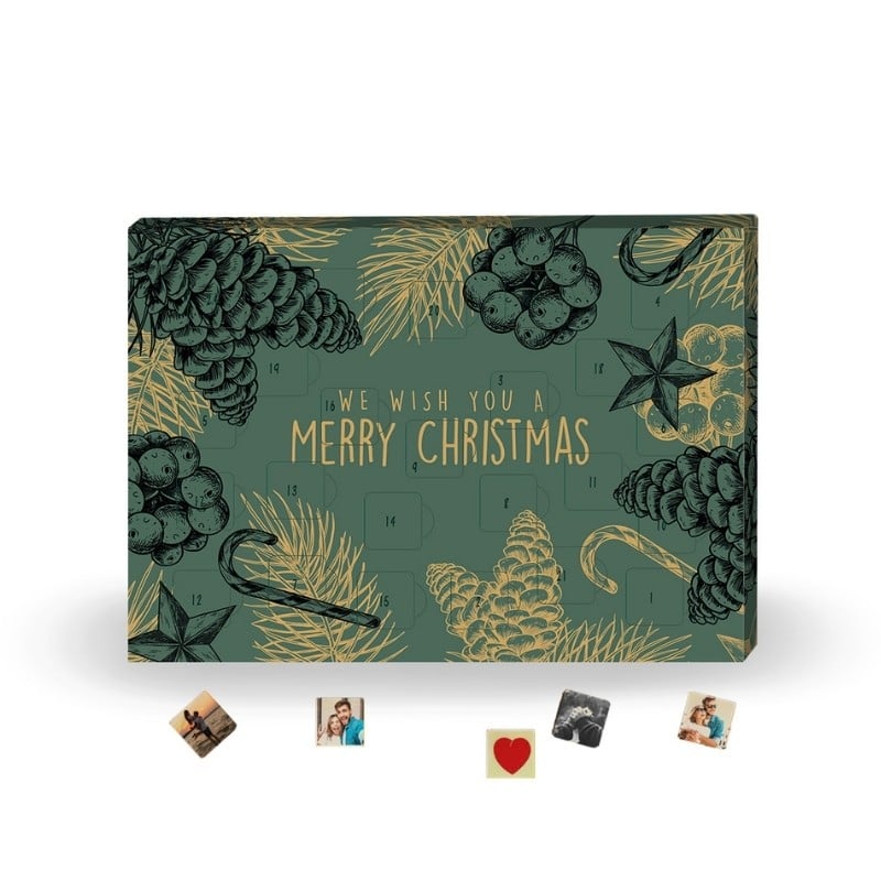 Adventskalender Kerst - melk - 34x24cm - personaliseerbaar