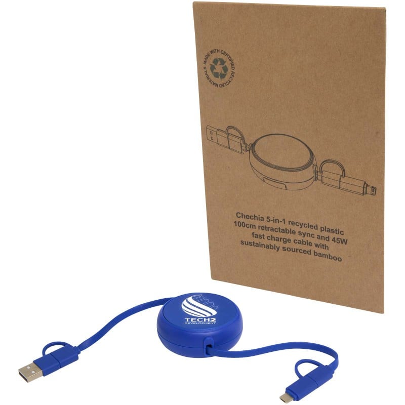 SPGUARD 5-in-1 Intrekbare Oplader 65W – Met 2 Uittrekbare Kabels (120 Cm) – GaN Wandlader Met USB-C & Lightning – Geschikt Voor IPhone 17/16/15/14/13, IPad, Galaxy & Meer