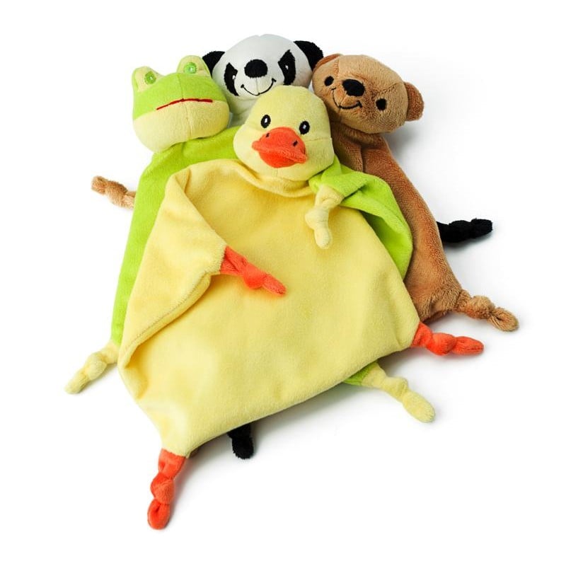 Baby tutdoekje met dierenhoofd - polyester - 19 x 19 cm