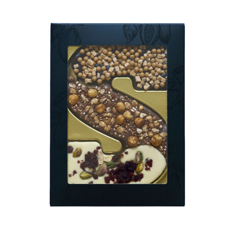 Berry Crunch chocoladeletter S - 210 gram - cranberry, hazelnoot en karamel zeezout