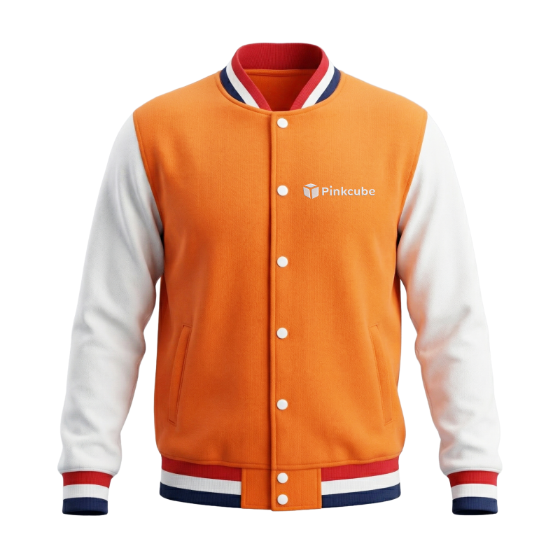 Brickstone Varsity jacket met borduring - oranje - katoen en polyester - 320 g/m2