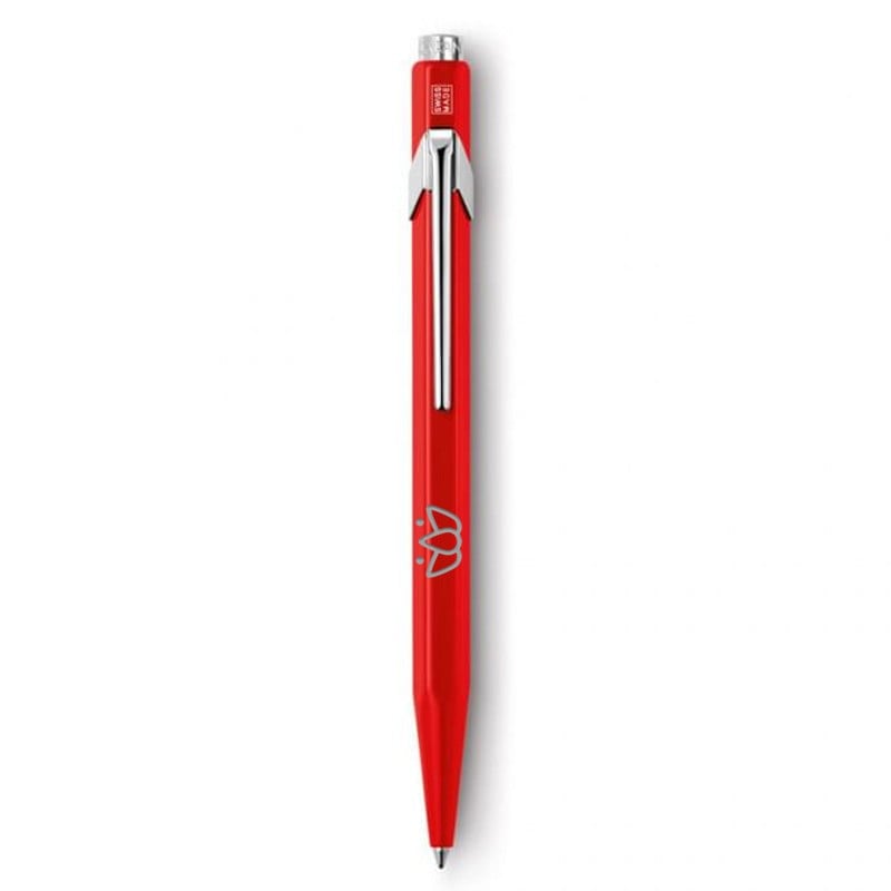 Caran d'Ache 849 balpen - metaal - blauwe inkt - push knop