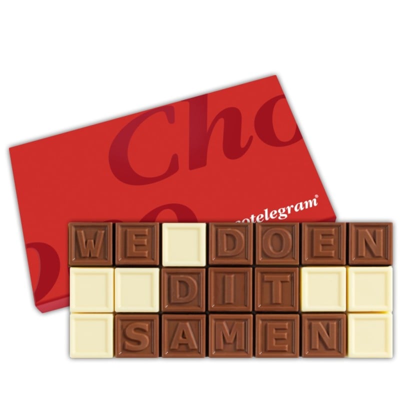 Barry Callebaut Chocotelegram® - melk/wit - 7 t/m 60 blokjes