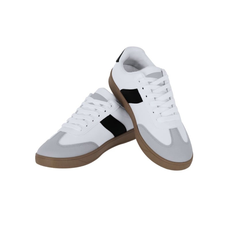 Design sneaker - leer en suède - lage uitvoering
