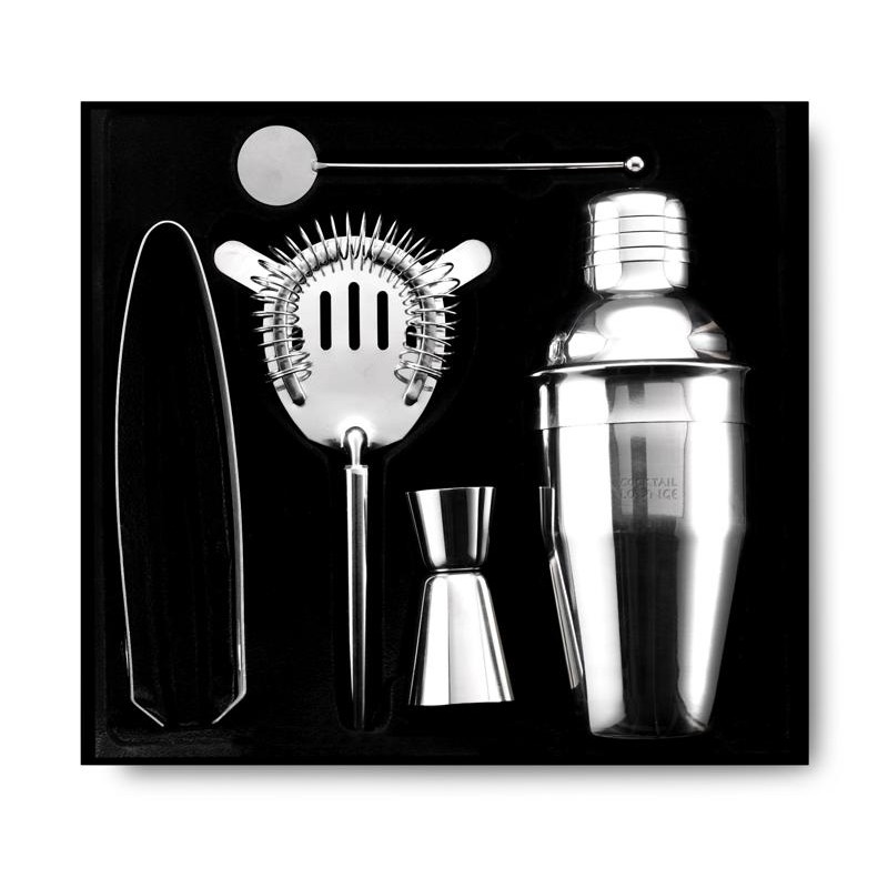 Cocktailset - RVS - 5 delig - in geschenkverpakking