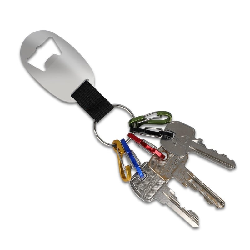 Flesopener sleutelhanger - gerecycled aluminium