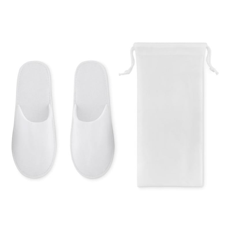 Flip flap hotelslippers in pouch - polyester - maat 43-44