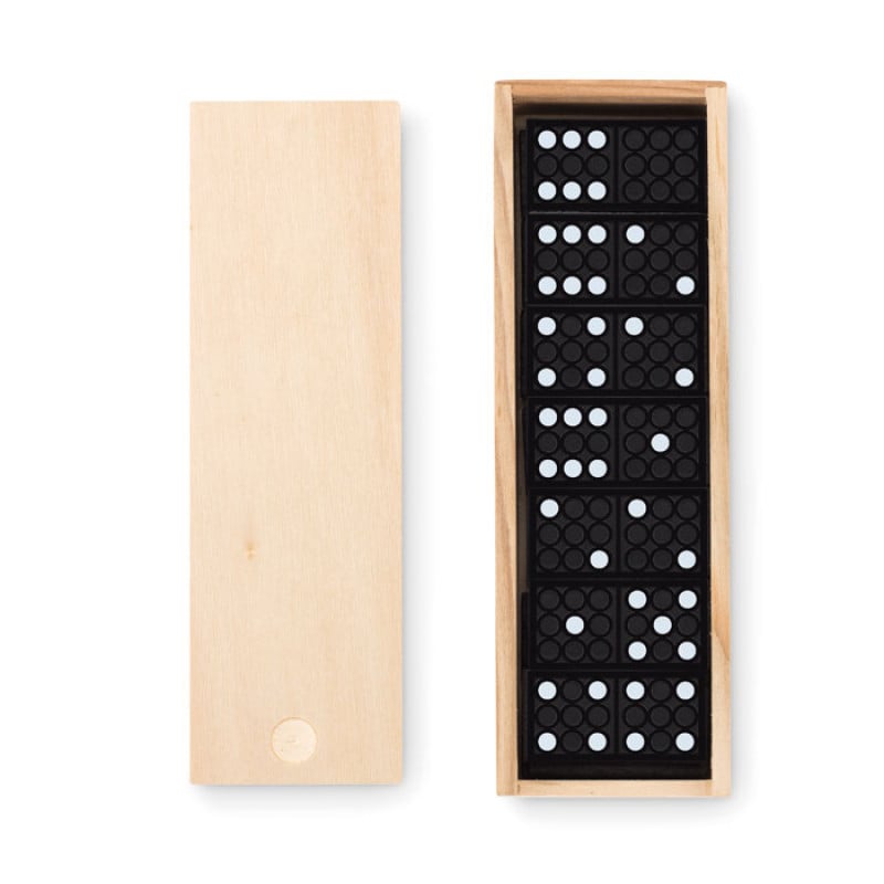 Domino spel - 28 stuks - verpakt in houten doosje