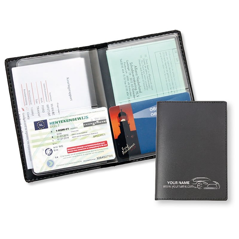 Kentekenkaart etui - imitatieleer - pocketsize - creditcard vakjes